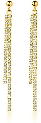 SLUYNZ Sterlingsilber kette Ohrringe Ohrhänger für Damen CZ Lange Ohrringe Ohrhänger Ohrringe Quaste Kette Ohrstecker