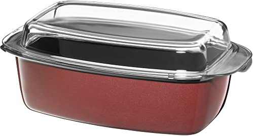WMF Fusiontec Bräter, rechteckige Form, 32 x 21 cm, perfektes Braten, homogene Kochergebnisse, kratzfest, einfache Reinigung, backofengeeignet, Multifunktionsdeckel, Rose Quartz