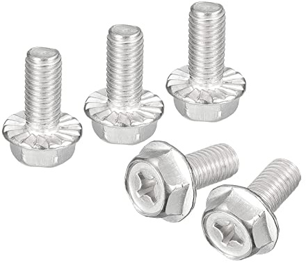 sourcing map 10 Stück Linsenkopfschraube, Flanschschraube, M8 x 18mm Sechskantschraube, Innensechskan M3 Schraubent, Vollgewinde Edelstahlschrauben, Edelstahl V2A, für Heimwerker, Silber