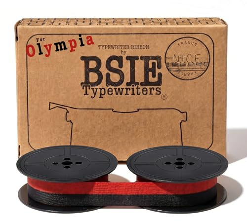 BSIE Typewriters – Optima Schreibmaschinen-Farbband Schwarz & Rot – Passend für Elite 3, Elite 33, Super, M12, Plana – GR1 / DIN 2103 / DIN 32755 – Getestet in Nizza, Frankreich