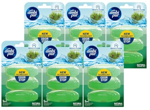 Ambi Pur WC-Steine Tea Tree & Pine 3x55ml - WC Duft (6er Pack)