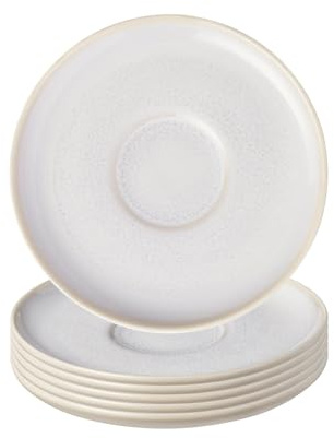 Villeroy & Boch like. by Crafted Cotton Kaffeeuntertasse 6er Set, 15 cm, Untertasse mit Reaktivglasur, Premium Porzellan, Beige, 19-5183-1310