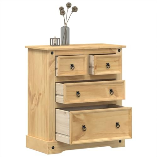 LAPOOH Kommode Corona 80x43x91 cm Massivholz Kiefer, Kommode, Komodenschrank, Schubladenelement, Schreibtisch Schrank, Kosmetikschrank, Kleine Schrank, Schubladenkommode - 4005670
