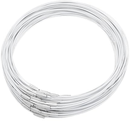 UNICRAFTALE Collanare Circa 60 pz 44.5cm Gainsboro Filo Catena Girocollo con Chiusura A Vite in Ottone Fai Da Te 14.5cm di Diametro