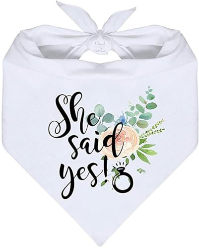 Zmupl Hundehalstuch, weiß, Bandana, Hochzeit, Party, Verlobung, Hundeaccessoire, Polyester, M, Sommer
