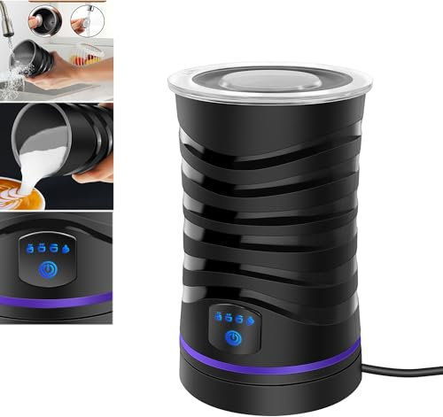 4 in 1 Electric Milk Frother Steamer - Hot and Cold Coffee Foam Froth Maker 600ml, Automatic Milk Warmer Foamer for Latte, Cappuccinos, Macchiato, Chocolate