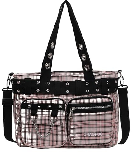Makukke Y2K Tote Bag Damen, Gothic Umhängetasche Shopper Tasche Handtasche Schultertaschen für Arbeit Büro Reisen Einkaufen Schule
