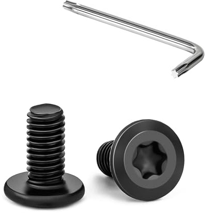 Tunejoy 20 Piezas Tornillos de Cabeza Plana Torx M5 x 10 mm Negro Tornillo de Cabeza Hexagonal de Acero Inoxidable A2 V2A Perno de Muebles con T25 llave Rosca Completa