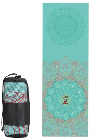 XIONGXIAOZHI Yoga Towel Non Slip Hot Yoga Blanket 24 X72 Quick Dry Yoga Mat Cloth Gym Towel Travel Exercise Mat Towel with Mesh Carrying Bag