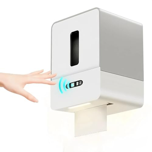 Elektrischer Papierhandtuchspender, Intelligenter Rollenspender mit Nachtlicht, Wandmontage, Berührungsloser Sensor-Handtuchspender für Badezimmer, Hotel, Einfache Installation