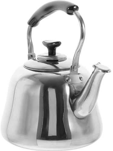 ABOOFAN Bouilloire Gazouillante Voiture Commercial Bouilloire Noire à Thé Sifflante Pour Cuisinière Col De Cygne Cafetière Théière Thermique Pot Acier Inoxydable Silver