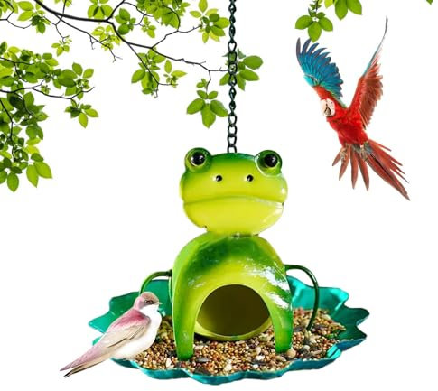 Vogelfutterstation aus Metall | Vogelfutterstation aus Metall | Abnehmbares Tablett-Design für den Außenbereich, Dekoration für Innenhof, Garten, Baum, Zaun, Terrasse,