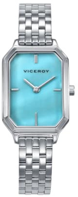 Viceroy Reloj Mujer 401288-37 – Caja y Brazalete de Acero, Esfera Azul Nácar, Movimiento de Cuarzo, 24x32mm, 3 ATM