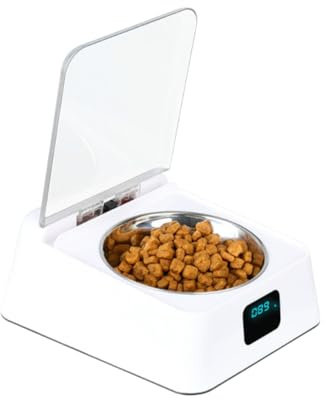TOYANDONA Automatischer Induktions Haustierfutterautomat mit Großem Fassungsvermögen Weißer Kunststoff Sicher mit Batteriebetrieb für Hunde und Andere Tiere