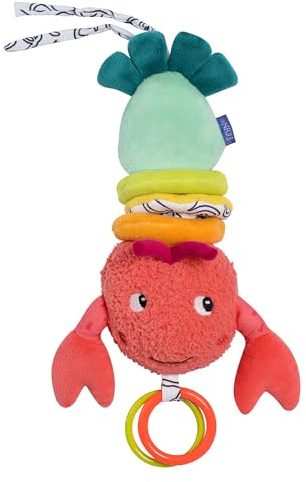 Fehn Boîte À Musique Homard, Doudou et Aide À L'endormissement : Boîte À Musique À Remonter, Mélodie Douce et Apaisante Berceuse de Brahms, pour Bébés et Tout-Petits Dès 0 Mois