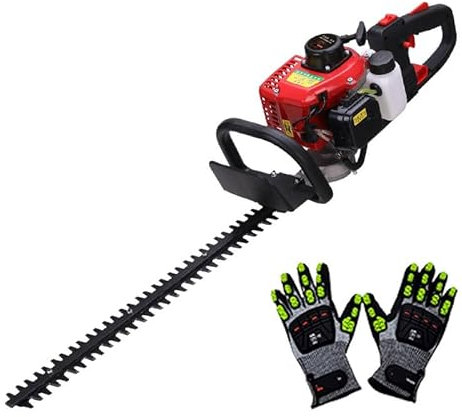 WEIMILOR Taille-haie à Essence 2 Temps 23,66 cm³, Longueur de Coupe 24 Pouces, Protection Automatique de la Lame, Double Filtre à air pour Zones poussiéreuses, réduction des rebonds