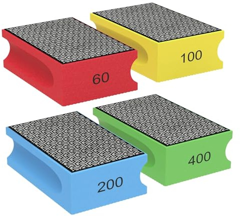 ZHaotn Lot de 4 tampons de Polissage diamantés for carrelage, Verre, Grain 60/120/240/400, for Pierre, marbre, Granit, céramique, métal