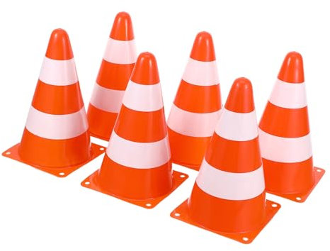 KOMBIUDA 6 Pezzi Coni di Segnalazione in Plastica per Addestramento Sicurezza Stradale Coni Stradali per Parcheggi e Feste di Costruzione di Sicurezza per Ragazza Vori Stradali