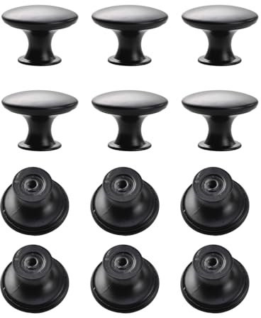 DOSERTY Schrankgriffe aus Edelstahl, für Kommoden, runde Schubladentürgriffe, Küche, Schlafzimmer, Möbelbeschläge, Möbelgriffe und Knäufe für Kommoden, modern, 12 Stück