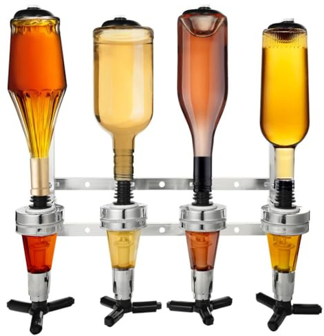 yeeplant Distributore di liquori del supporto della parete, stazione di maggiordomo di Antivari con quattro