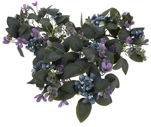BESPORTBLE 3pièces Guirlande de Fleurs Violettes pour Bougeoirs Décor de Mariage Champêtre avec Fleurs Artificielles et Anneaux pour Bougies