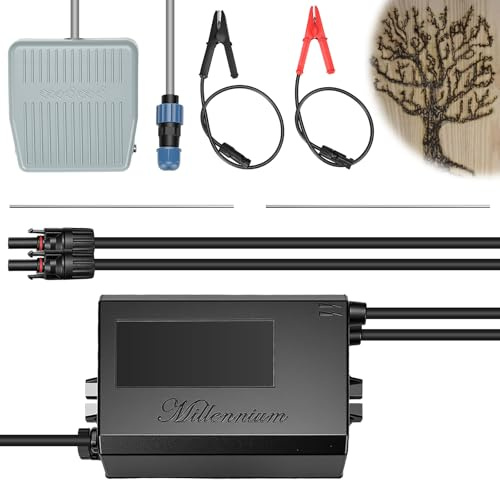 Lichtenberg Fractal Wood Burning Kit, 10kV Electric Wood Burner Kit with Rubber Insulated Gloves & Transformer & Clamps and Pedal Switch, 30mA Wood-Burning Tools Set for DIY