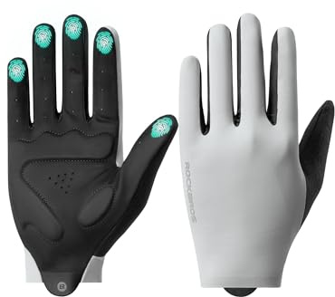 ROCKBROS Guantes de Ciclismo para Hombre Mujer, Antideslizantes y Amortiguadores con Acolchado SBR, Transpirable, Compatibles con Pantallas Táctiles para MTB, Bicicleta de Carretera