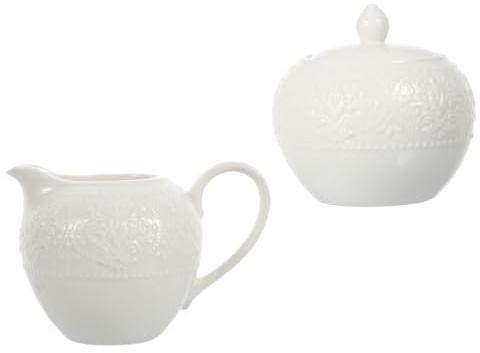 Toyvian Set de Azucarero y Lechera de Cerámica 2 Piezas, Bote para Café Tapa, Jarra de Leche Multifuncional, Recipiente para Almacenar Azúcar, Adecuado para Cocina y Comedor