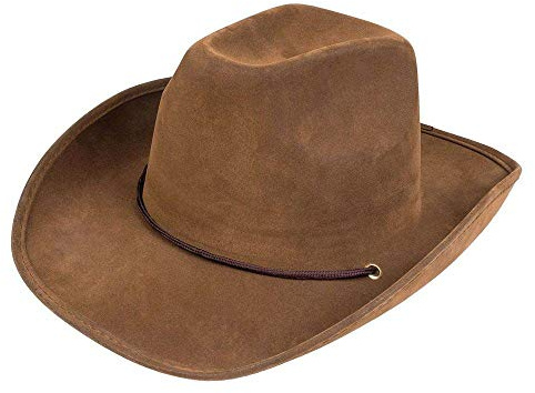 Boland 04351 - Cappello Utah per adulti, in finta pelle, marrone scuro, cappello da cowboy, cappello western, cowboy, ranger, wild west, festa a tema, carnevale