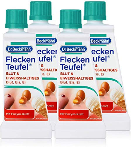 4x Dr. Beckmann Fleckenteufel Blut & Eiweißhaltiges 50 ml - Mit Schnell-Fleck-Bindung