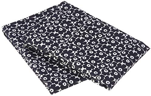 Marimekko - Kissenbezug-Set, Baumwoll-Perkal-Bettwäsche, Glatte und Coole Heimdekoration (Pikkuinen Unikko Black, Standard)