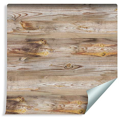 Wallepic Papier peint intissé 10 m Planches en bois Aspect bois Papier peint intissé 1000 x 53 cm Papier peint mural pour salon chambre à coucher Décoration murale moderne