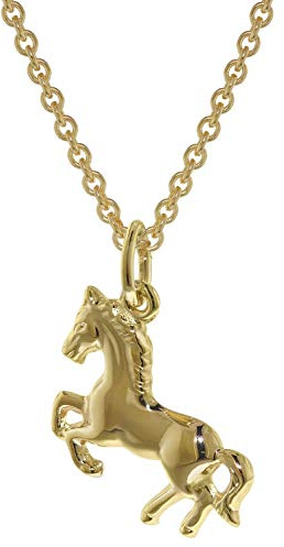 trendor Pferd Anhänger Gold 333 mit plattierter Kette für Mädchen 35808 | zauberhafter Halsschmuck für Kids, dieses Schmuckstück ist eine perfekte Geschenkidee