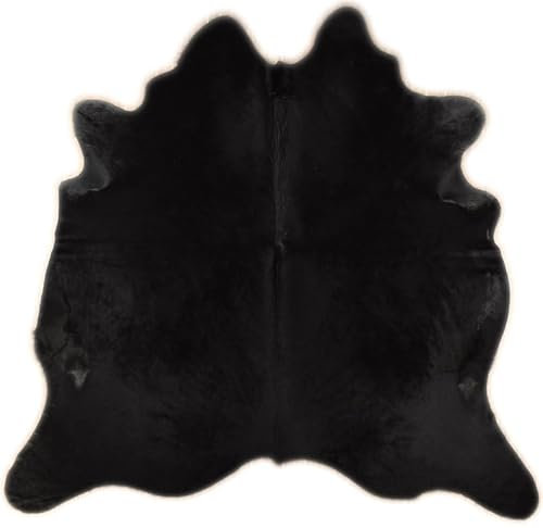 KUHFELL KALBFELL SCHWARZ GEFÄRBT ca. 210 x 180 cm Fell Teppich ECHT VON KUHFELLE ONLINE