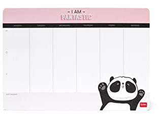 Legami - Tappetino per il Mouse in Carta e Block-Notes, 25x17 cm, 55 Fogli Staccabili, Carta certificata FSC, Made in Italy, Panda