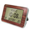 Orologio Sveglia digitale Radiocomandato da parete - Calendario data giorno e ora - Cifre grandi - 2 allarmi - Temperatura ambiente - Montaggio a parete o su supporto - 24 x 14 CM - Motivo legno