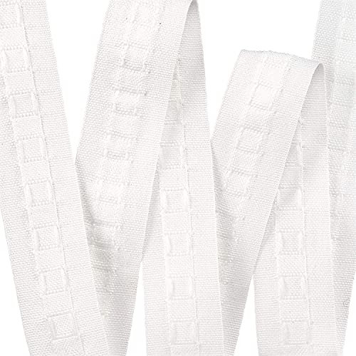 The Bead Shop Curtain Tape | White 25mm 1 Inch Header Tape 5 metres | Heading for Pencil Pleat, Wave Curtains | Supplied A UK Brand