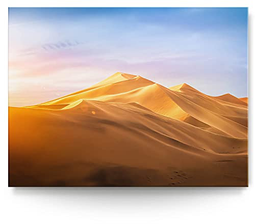 BilderKing Wandbild Wüsten Sahara Dünen - 200cm x 150cm Leinwand auf 4cm Keilrahmen
