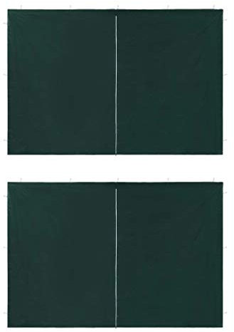 INLIFE Paredes laterales para carpa de fiesta, 2 unidades, con cremallera, polietileno, verde