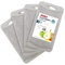 NEOFLAM® Breakfast Boards Non-Slip Set of 4 Chopping Boards Plastic Small Antibacterial 25 x 14 cm Boards Dishwasher Safe with Juice Groove and Handle Bread Board BPA-Free Marble Look Light Grey