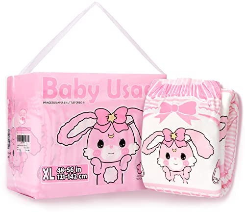 LittleForBig 5500-5800 ml Erwachsenen Gedruckten Windeln 10 Stück - Baby Usagi (XL)