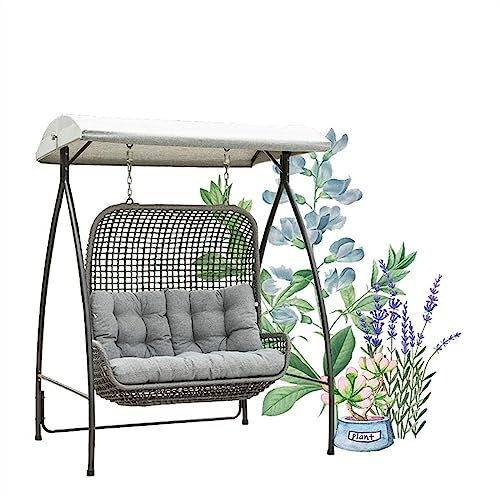 Veranda-Schaukel für 2–4 Personen Doppelschaukel im Freien, Hof-Eisen-Rattan-Webschaukel-Lazy-Person-Hängesessel, Innenbalkon-Garten-Hängekorb-Schaukelstuhl for Erwachsene Terrassenschaukel für Hof, R
