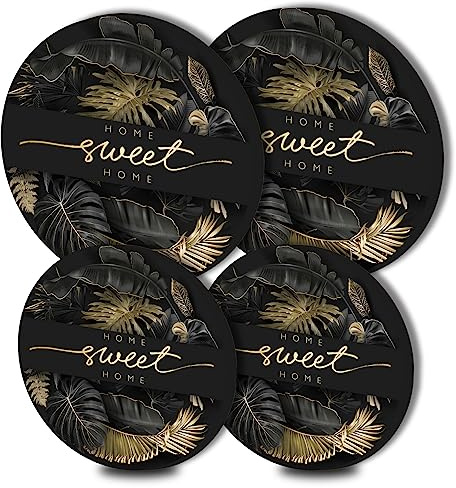 Ensemble de 4 couvre-plaques de cuisson à motifs Home Sweet Home pour cuisinière électrique - Protège-plaques pour cuisinière à gaz, four, cuisinière électrique - Accessoires de cuisine modernes
