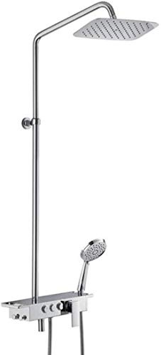 ILmira Bathtub Shower Systems Surface Mounted Shower Set Full Copper Wall-Mounted hot and Cold Water Three-Function Hand Shower Ultra-Thin top Spray Bathroom Fixtures Auspicious clouds