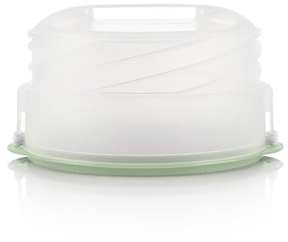 Tupperware Zusammenklappbarer Tortenaufnehmer – anpassbar an 2 verschiedene Höhen – die ultimative platzsparende Lösung für den Transport von Kuchen zu Hause oder unterwegs, 173863