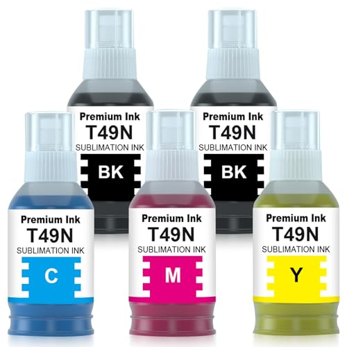 Yongairuink 700ml Kompatible T49N T49N1 T49N2 T49N3 T49N4 Sublimationstinte für SC23BK SC23C SC23M SC23Y Nachfülltinte für EPN SC-F100 SC-F500 SC-F501 (2Schwarz, 1Cyan, 1Magenta, 1Gelb)