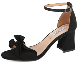 QUEEN HELENA Sandali con Tacco Basso con Cinturino Casual Donna ZM9629 (Nero, Sistema Taglie Calzature EU, Adulto, Donna, Numero, Media, 38)