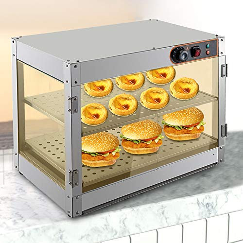 Varmhållningsvitrinskåp, matberedare, varmdisk, varmhållningsdisk, varm disk toppmonterat vitrinskåp, catering varm disk, värmeskåp, matvärmare 2 våningar, varmt 850 W
