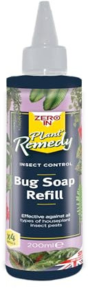 Zero in® Plant Remedy Bug Soap Refill – 200ml, Easy-Mix Concentrate for Insect Control on Houseplants & Greenhouse Herbs from Greenfly, Blackfly, Aphids, Whitefly and Fungus Gnats