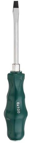 sourcing map SL6 Flat Head Screwdriver 7.9 Magnetic Demolition Slotted Screwdrivers 3.9 CR-V with Ergonomic Handle for DIY Repairing, Green